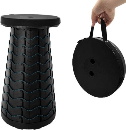 Portable Retractable Folding Stool Chair | Latest Smart Outdoor Foldable, Collapsible Lightweight Seat Chair Stool for Camping Traveling, Picnic, Car, Easy to Carry Anywhere